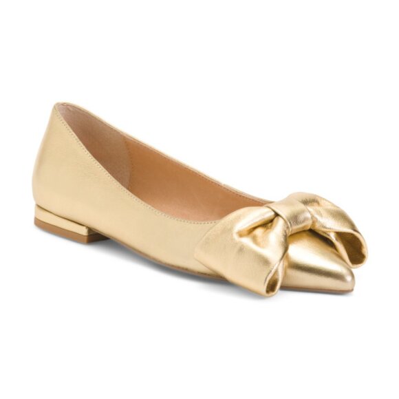 CECELIA NEW YORK Leather Brie Bow Flats - Picture 1 of 3